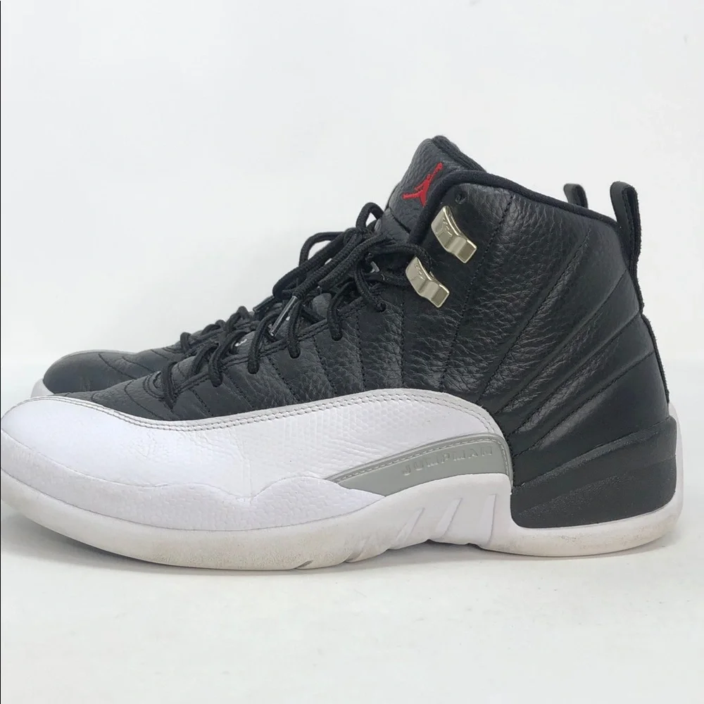 Air Jordan 12 Retro Playoffs CT8013-006 Black Varsity Red Sneakers - Size 10
